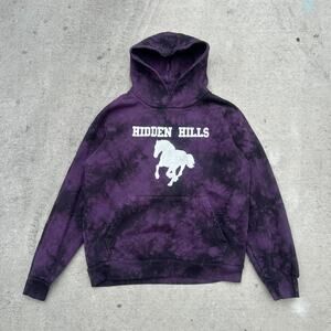 Vintage hidden hills purple tie dye pull over hoodie
